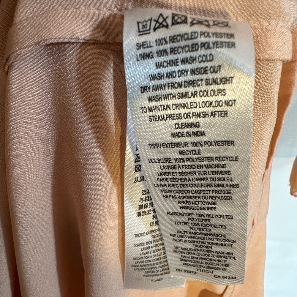 French Connection Akita Pleated Ruffled Long Sleeve Puff MIDI Dress Size 6 Pink - Picture 16 of 16